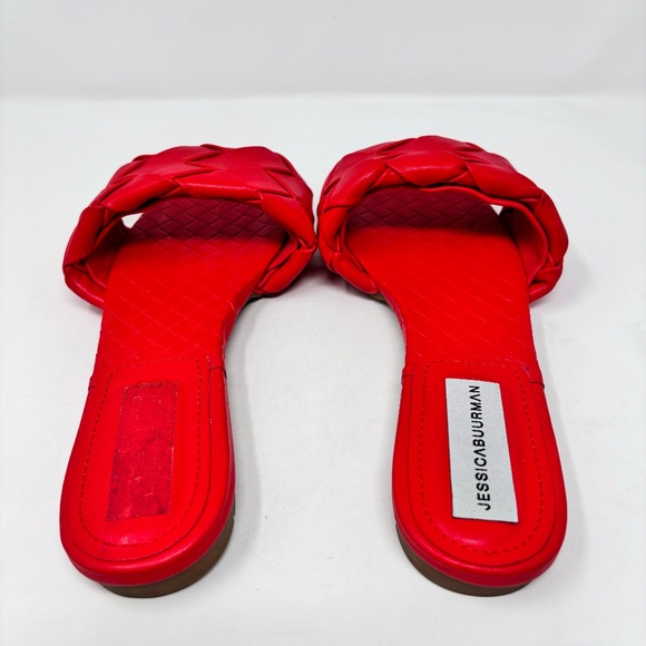 Jessica Buurman Basket Weaved Sandals Slides Red Size 39 - Picture 5 of 6
